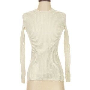 Everlane Off-White Ribbed Knit Long Sleeve Turtleneck